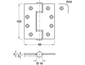 Loadmaster Butt Hinge Rd 102x89 316 PSS