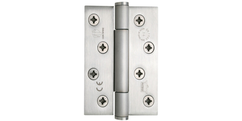 Butt Hinge, Concealed Bearing, 3 Knuckle, Fixed Pin, 102 x 76 mm, Stainless Stee