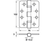 Butt Hinge BB Rad 102x76mm 201 SSS
