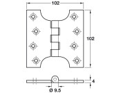 Parliament Hinge 102x102mm Brass SCP