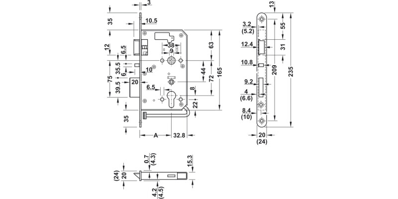 Dialock DT700/710 Mortice DL In SSS