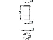 Dust Exc.Socket ts D9-15/D11x15mm Brs NP
