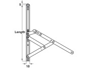 Friction Hinge Std Top Hung 406mm 430 SS