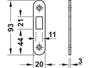 Mortice Cyl Sliding Dr Hookbolt Lock SSS