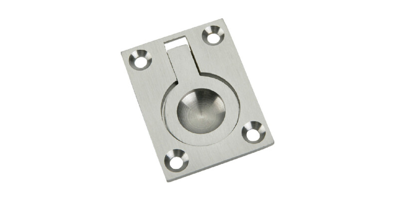 Flush Ring Pull Handle, 50 x 38 x 11 mm, Brass