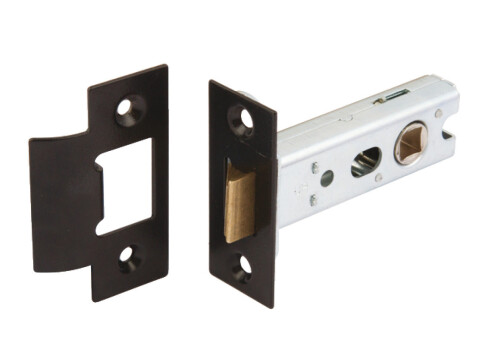 Mortice Latch, Tubular, Latchbolt Operated by Lever Handles, Black