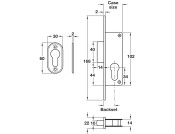 Narrow Mortice Deadlock 25/41mm SSS