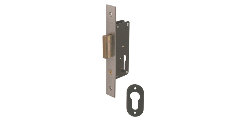 Deadlock Case, Mortice Cylinder, Narrow Stile, Steel, Stainless Steel