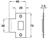 Tubular Mortice Latch HD 60/80mm SB