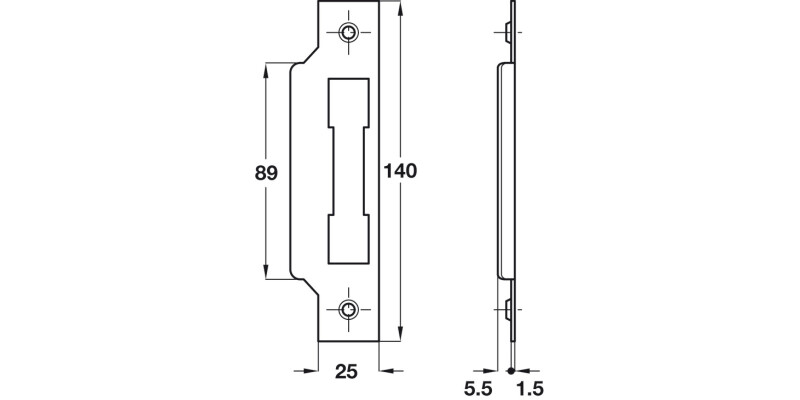 Horiz Mortice Cyl Sashlock 57/151mm SS