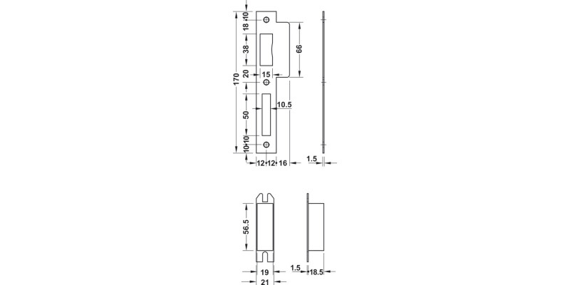 Startec Mortice Bathlock Rad 55/84mm SSS