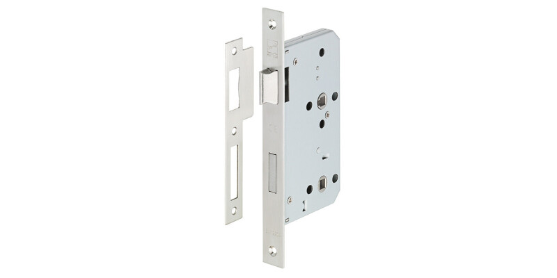 Bathroom Lock, Mortice, 78 mm Locking Centres, Stainless Steel, Startec
