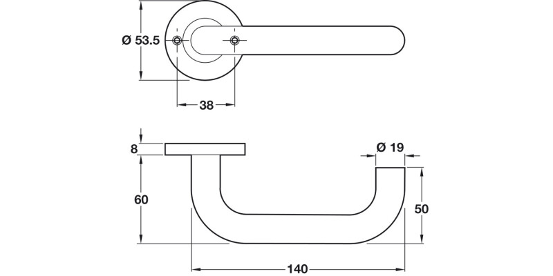 HL04 Lvr Set D53.5mm Std KW 304 SSS
