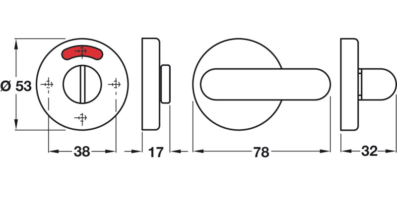 Disabled WC Release Set D53mm 304 PSS