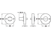 Startec Escutcheons D52mm WC Set 304 SSS