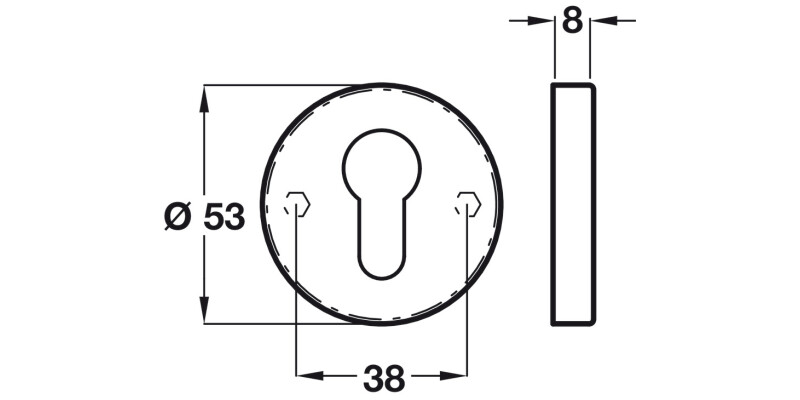 Escutcheons D53mm Pro Cyl SSS