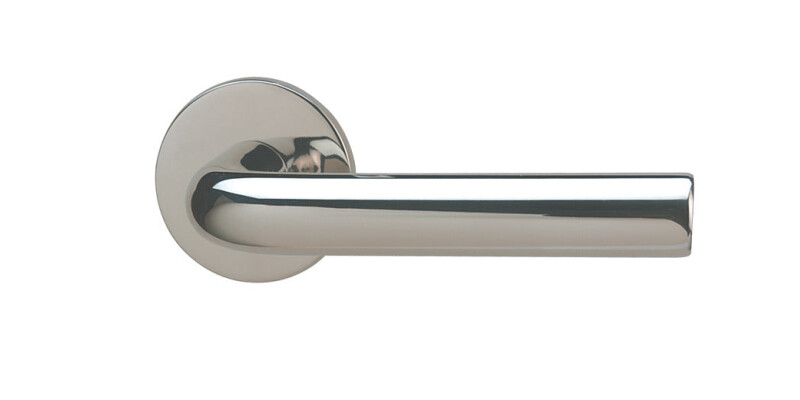 Lever Handles, Round Section, on Round Roses, Grade 316 Stainless Steel, Ben Nev