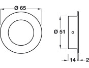 Flush Pull Hdl D65x14mm PSS