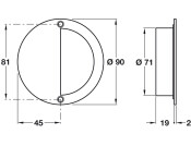 Flush Pull Hdl D90mm 316 SSS