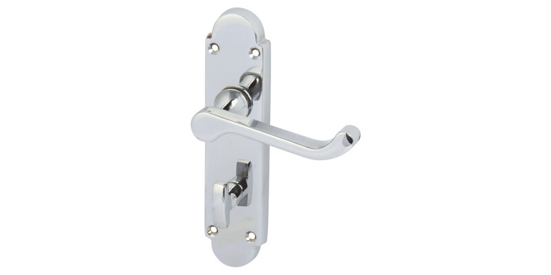 Lever Handles, on Backplates for Bathroom Lock, 167 mm, Zinc Alloy