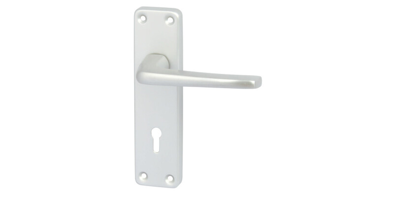 Lever Handles, on Backplates for Lever Lock, Aluminium, Cransley