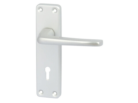 Lever Handles, on Backplates for Lever Lock, Aluminium, Cransley