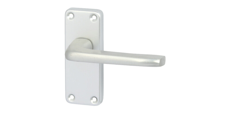 Lever Handles, on Backplates for Latch, Aluminium, Cransley