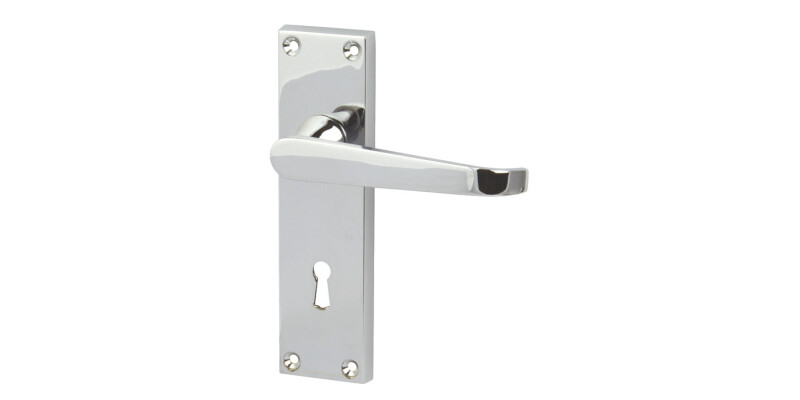 Lever Handles, Plain Victorian, on Backplates for Lever Lock, Zinc Alloy