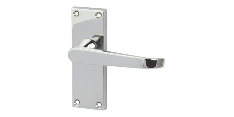 Lever Handles, Plain Victorian, on Backplates for Latch, Zinc Alloy