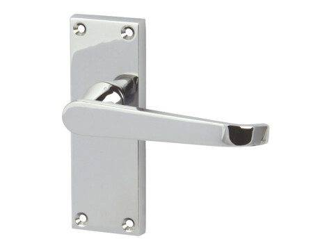 Lever Handles, Plain Victorian, on Backplates for Latch, Zinc Alloy