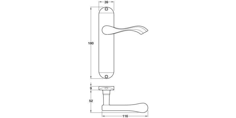 Welford Lever Hdls/Plt WC Lock ZA SN