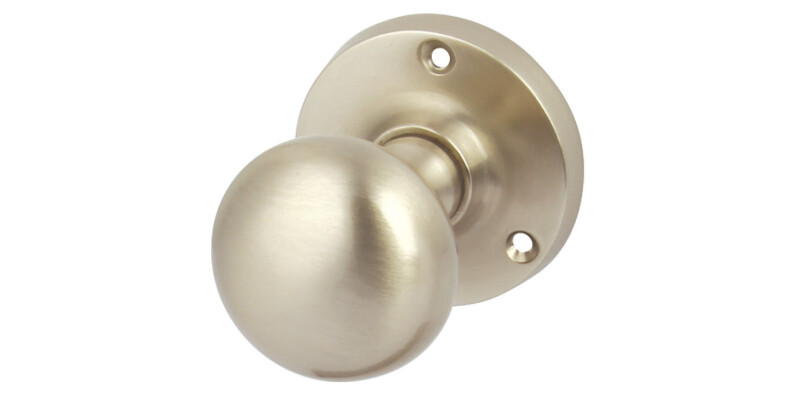 Mortice Knob Set, Mushroom, on Round Roses, Brass or Zinc Alloy
