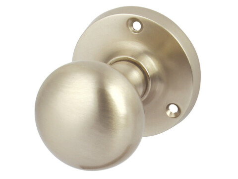 Mortice Knob Set, Mushroom, on Round Roses, Brass or Zinc Alloy