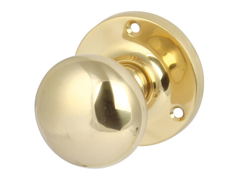 Mortice Knob Set, Mushroom, on Round Roses, Brass or Zinc Alloy