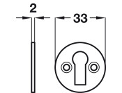 Escutcheon D33mm Plain Std KW Brass PB
