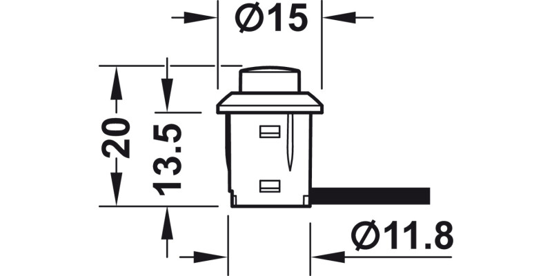 Loox LED PushButton Switch D14mm Blk