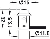 Loox LED PushButton Switch D14mm Blk