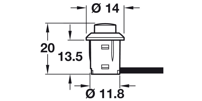 Loox LED PushButton Switch D14mm Blk