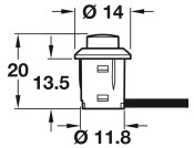 Loox LED PushButton Switch D14mm Blk