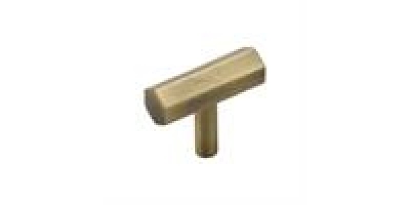 Heritage Brass Cabinet Knob Hexagon Bar Design 41mm Length