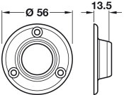 W/Robe Rail D25mm Deluxe Socket White