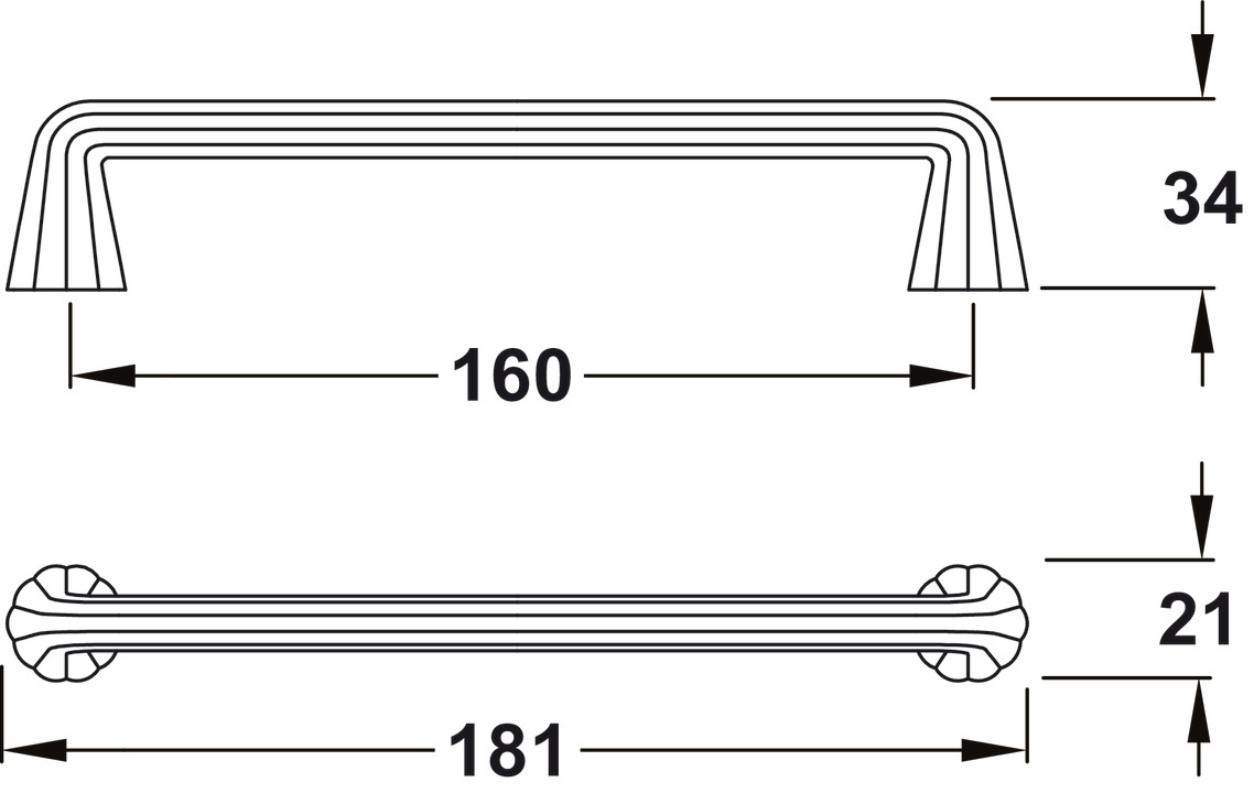 Scallop Pull Hdl ZA Titanium Eff 160mmcc