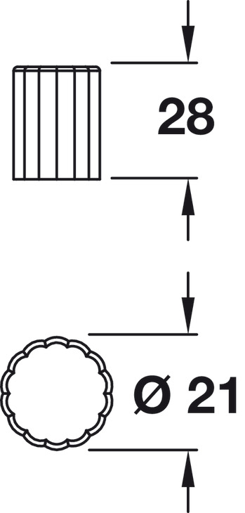 Scallop Rd Knob ZA Mt.Brs Eff D21x28mm