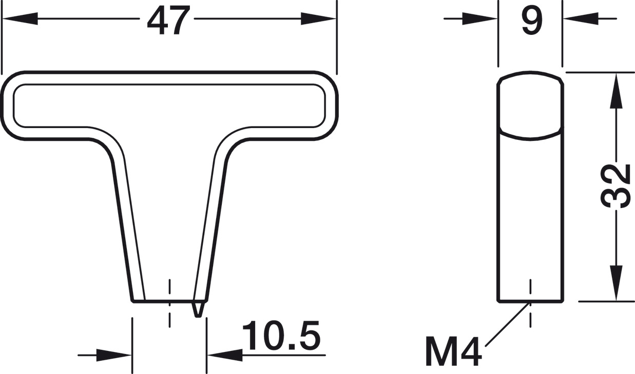 Conica Knob ZA Gold Col Bru 47x32mm