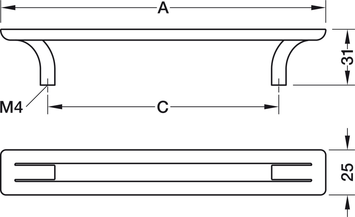 Inverto Pull Hdl ZA Bru Nickel 192mm cc