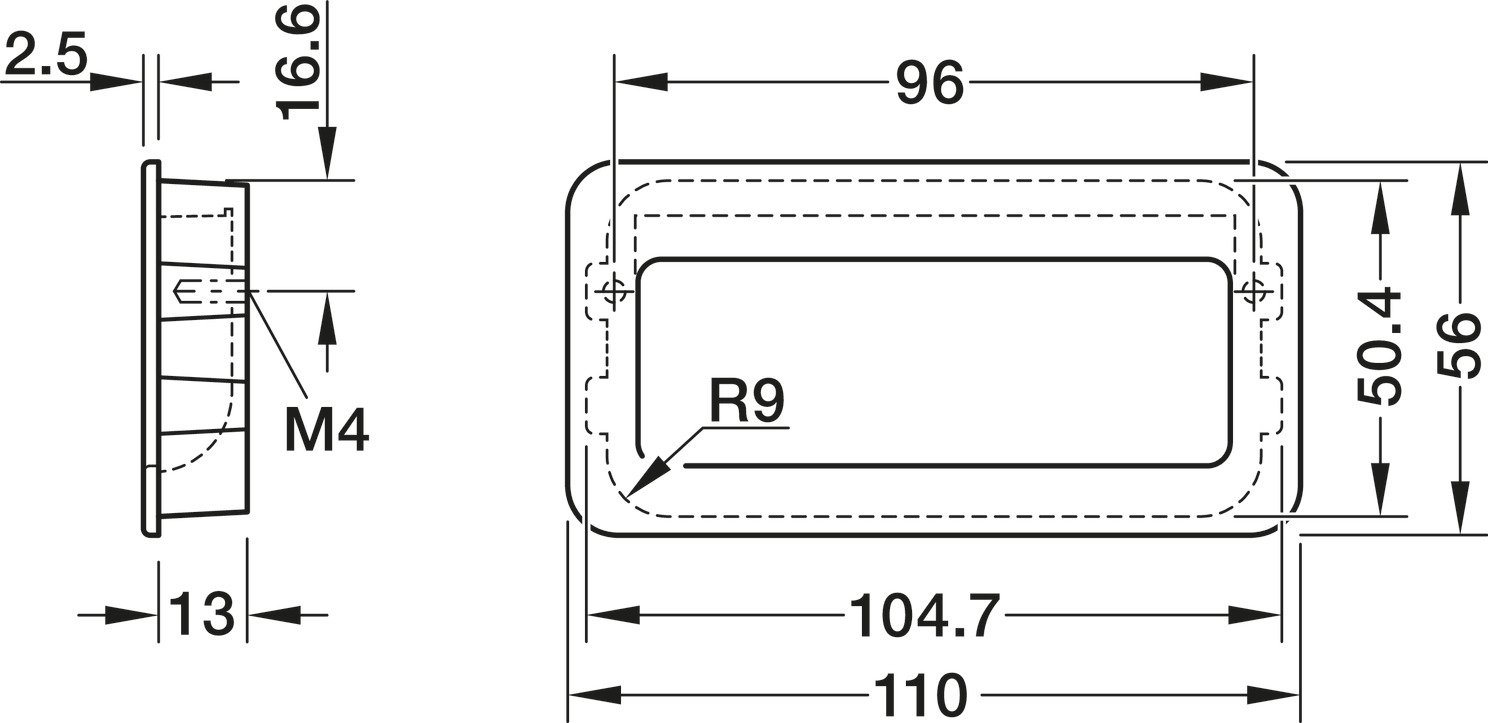 Blavett Inset Hdl ZA 110x56x96mm cc MChr