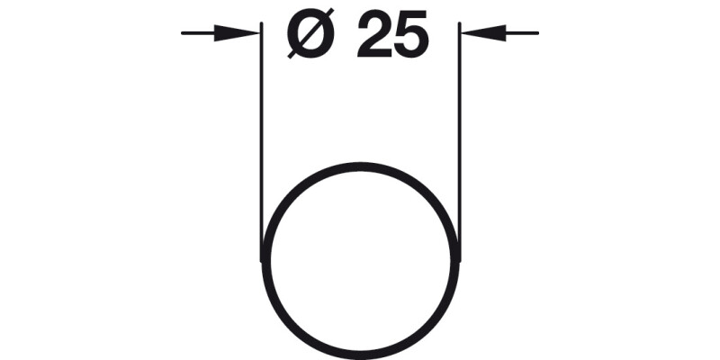 W/Robe Rail D25x870x0.7mm CP