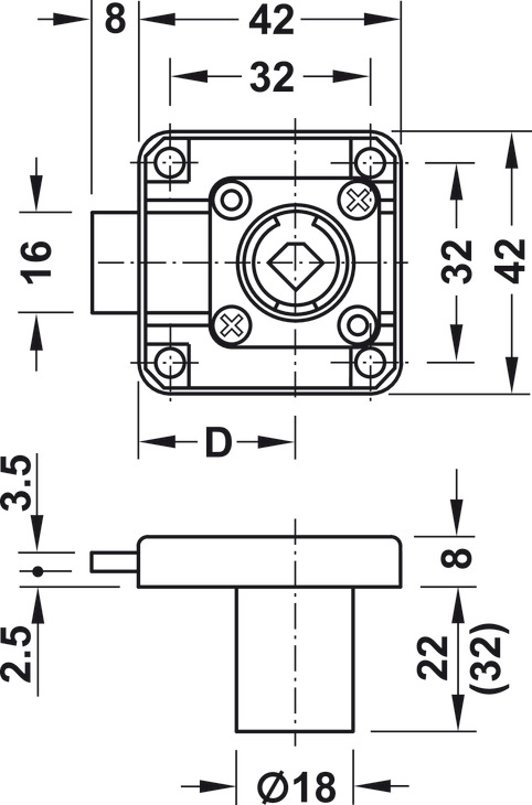 Symo3000 Rim Lockcase 23/22mm RH ZA Blk