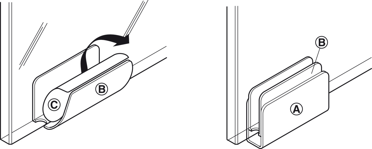 Counterplate w Fingerpull Gls Dr St Blk