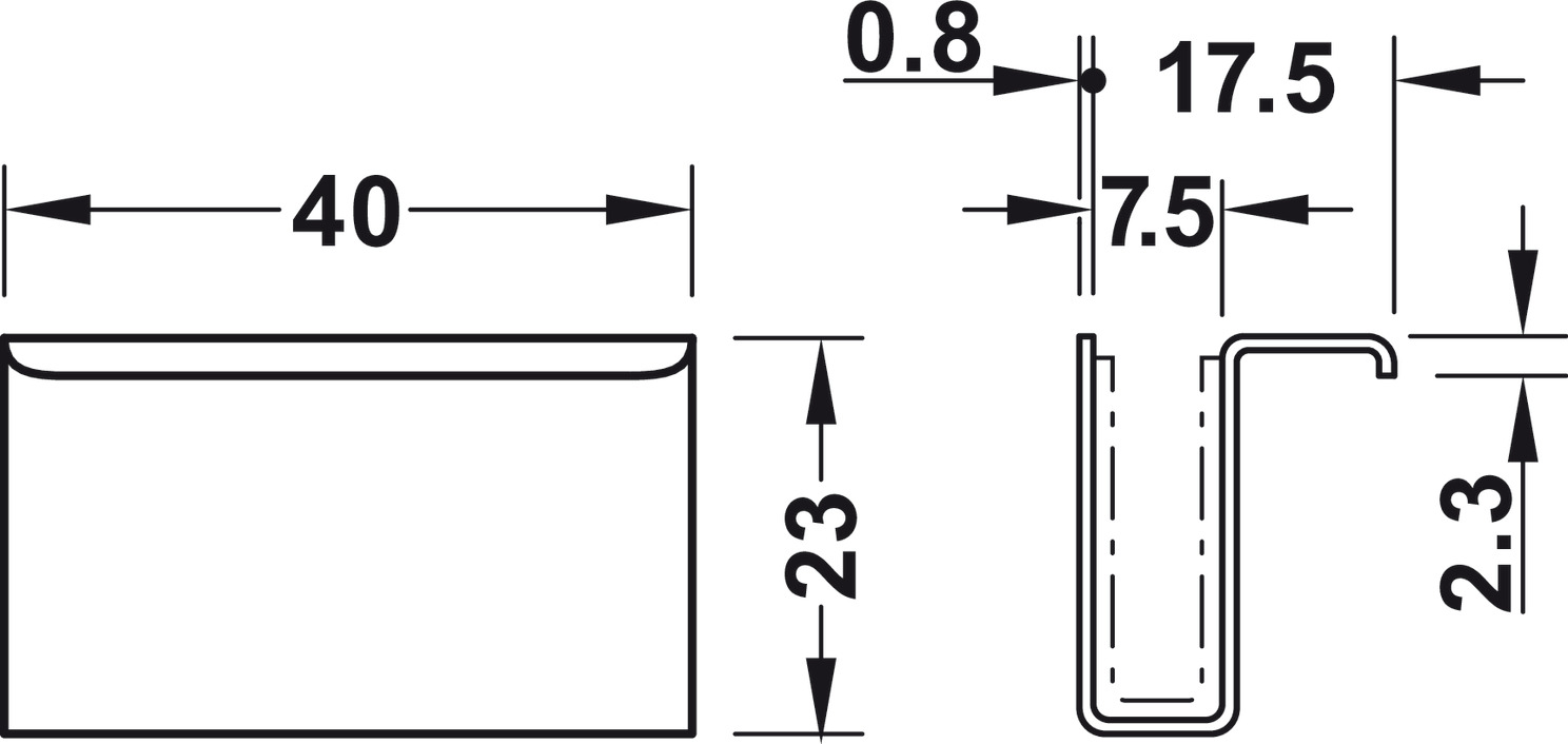 Counterplate w Fingerpull Gls Dr St Blk